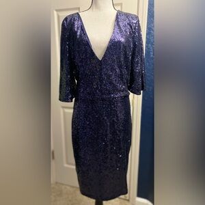 Windsor Deep Purple Sequin Midi Dress